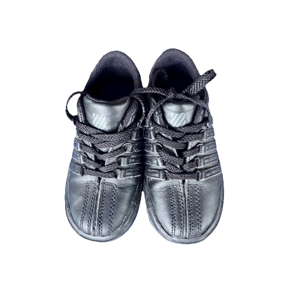 K Swiss Kids Black Uniform Sneakers Size 8C EU 25 School Shoes Lace Up